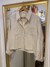 Load image into Gallery viewer, Catch A Flight Striped Crop Button Down~Matching Set!