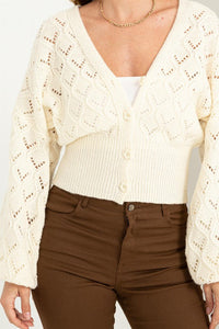 Days Together Pointelle Sweater Cardigan ~ Pre-Order- ONLINE ONLY STYLE