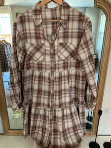 Country Pumpkin Plaid Mini Dress