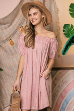 Load image into Gallery viewer, Off The Shoulder Dress with CF Button Detail ~ONLINE ONLY STYLE