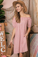 Load image into Gallery viewer, Off The Shoulder Dress with CF Button Detail ~ONLINE ONLY STYLE