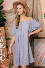 Load image into Gallery viewer, Off The Shoulder Dress with CF Button Detail ~ONLINE ONLY STYLE