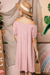 Off The Shoulder Dress with CF Button Detail ~ONLINE ONLY STYLE