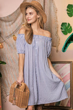 Load image into Gallery viewer, Off The Shoulder Dress with CF Button Detail ~ONLINE ONLY STYLE