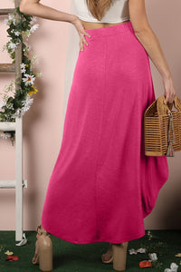 Hi-Low Pleated Detailed Flowy Summer Skirt ~ONLINE ONLY STYLE