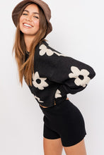 Load image into Gallery viewer, Long Sleeve Crop Sweater with Daisy Pattern~ONLINE ONLY STYLE