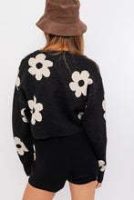 Load image into Gallery viewer, Long Sleeve Crop Sweater with Daisy Pattern~ONLINE ONLY STYLE