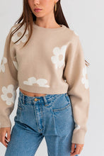 Load image into Gallery viewer, Long Sleeve Crop Sweater with Daisy Pattern~ONLINE ONLY STYLE