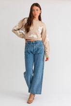 Load image into Gallery viewer, Long Sleeve Crop Sweater with Daisy Pattern~ONLINE ONLY STYLE