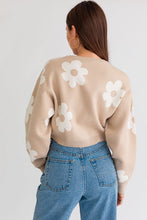 Load image into Gallery viewer, Long Sleeve Crop Sweater with Daisy Pattern~ONLINE ONLY STYLE