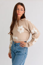 Load image into Gallery viewer, Long Sleeve Crop Sweater with Daisy Pattern~ONLINE ONLY STYLE