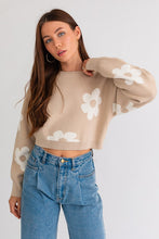 Load image into Gallery viewer, Long Sleeve Crop Sweater with Daisy Pattern~ONLINE ONLY STYLE