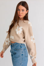 Load image into Gallery viewer, Long Sleeve Crop Sweater with Daisy Pattern~ONLINE ONLY STYLE