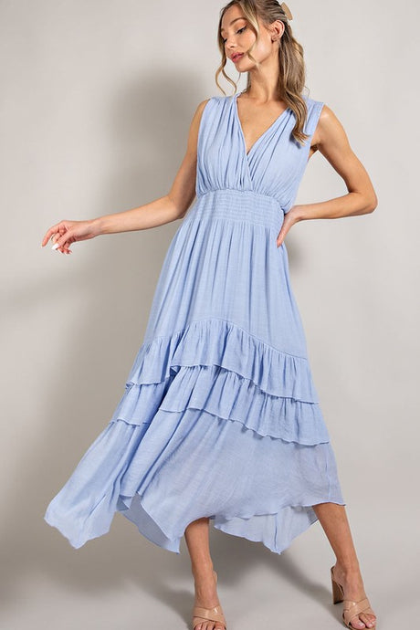 V-Neck Ruffle Maxi Dress ~ Pre-Order- ONLINE ONLY STYLE