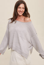 Load image into Gallery viewer, Light Weight Wide Neck Crop Pullover Knit Sweater ~ Pre-Order- ONLINE ONLY STYLE