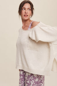 Light Weight Wide Neck Crop Pullover Knit Sweater ~ Pre-Order- ONLINE ONLY STYLE