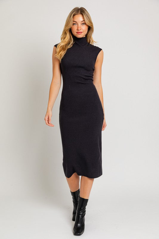 Mock Neck Sweater Midi Dress~ Pre-Order- ONLINE ONLY STYLE