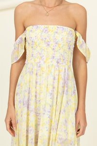 Pastel Florals Smocked Midi Dress ~ Pre-Order- ONLINE ONLY STYLE