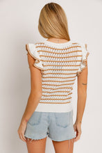 Load image into Gallery viewer, Round Neck Ruffle Sleeve Stripe Knit Top ~ Pre-Order- ONLINE ONLY STYLE