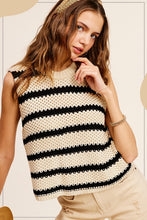 Load image into Gallery viewer, Chunky Stripe Sleeveless Sweater Top ~ONLINE ONLY STYLE