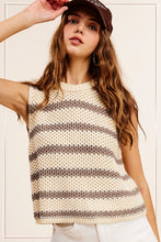 Load image into Gallery viewer, Chunky Stripe Sleeveless Sweater Top ~ONLINE ONLY STYLE