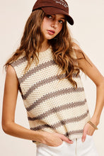 Load image into Gallery viewer, Chunky Stripe Sleeveless Sweater Top ~ONLINE ONLY STYLE