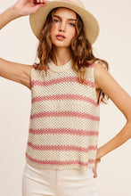 Load image into Gallery viewer, Chunky Stripe Sleeveless Sweater Top ~ONLINE ONLY STYLE