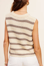 Load image into Gallery viewer, Chunky Stripe Sleeveless Sweater Top ~ONLINE ONLY STYLE