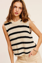 Load image into Gallery viewer, Chunky Stripe Sleeveless Sweater Top ~ONLINE ONLY STYLE