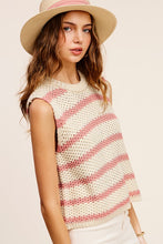 Load image into Gallery viewer, Chunky Stripe Sleeveless Sweater Top ~ONLINE ONLY STYLE