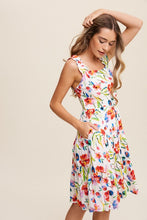 Load image into Gallery viewer, Flower Print Square Neck Dress ~ Pre-Order- ONLINE ONLY STYLE