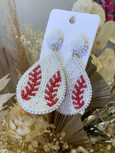 Load image into Gallery viewer, Baseball Beaded Earrings