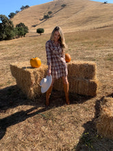 Load image into Gallery viewer, Country Pumpkin Plaid Mini Dress