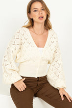 Load image into Gallery viewer, Days Together Pointelle Sweater Cardigan ~ Pre-Order- ONLINE ONLY STYLE