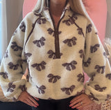 Topped With A Bow Sherpa Pullover