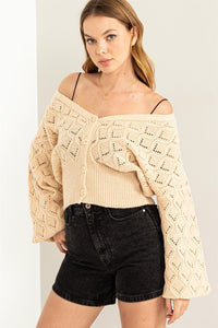 Days Together Pointelle Sweater Cardigan ~ Pre-Order- ONLINE ONLY STYLE