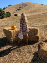 Load image into Gallery viewer, Country Pumpkin Plaid Mini Dress