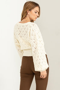 Days Together Pointelle Sweater Cardigan ~ Pre-Order- ONLINE ONLY STYLE