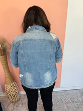 Load image into Gallery viewer, CB Distressed Denim Jacket