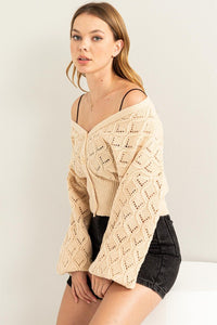 Days Together Pointelle Sweater Cardigan ~ Pre-Order- ONLINE ONLY STYLE