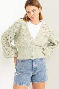 Days Together Pointelle Sweater Cardigan ~ Pre-Order- ONLINE ONLY STYLE