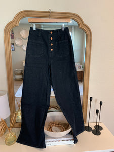 In Charge Button Fly Crop Jeans