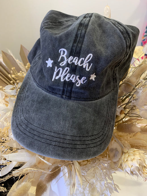 Beach Please Washed Hat