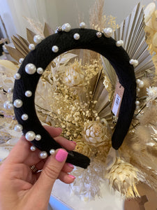 Black Chunky Pearl Headband