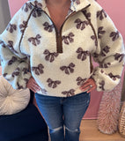 Topped With A Bow Sherpa Pullover