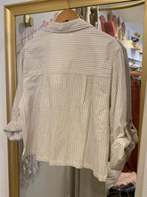 Load image into Gallery viewer, Catch A Flight Striped Crop Button Down~Matching Set!