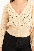 Load image into Gallery viewer, Days Together Pointelle Sweater Cardigan ~ Pre-Order- ONLINE ONLY STYLE