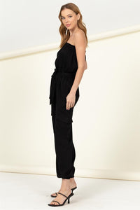 Flap Pocket Side Belted Tube Jumpsuit~ONLINE ONLY STYLE