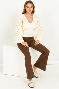 Days Together Pointelle Sweater Cardigan ~ Pre-Order- ONLINE ONLY STYLE