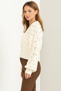 Days Together Pointelle Sweater Cardigan ~ Pre-Order- ONLINE ONLY STYLE